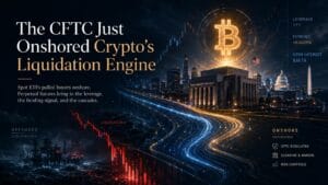 CFTC-regulated market infrastructure connecting Bitcoin leverage and liquidation risk