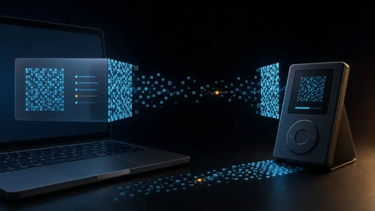 Transaction data crossing an empty gap from a laptop to an offline hardware signer