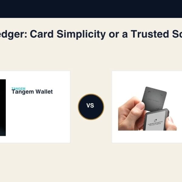 Tangem Wallet cards and Ledger Flex compared for card simplicity and trusted-screen verification