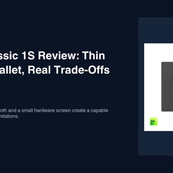 OneKey Classic 1S hardware wallet review showing the official OneKey device