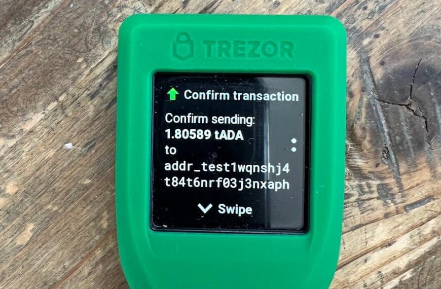 Trezor Model T hardware wallet close-up