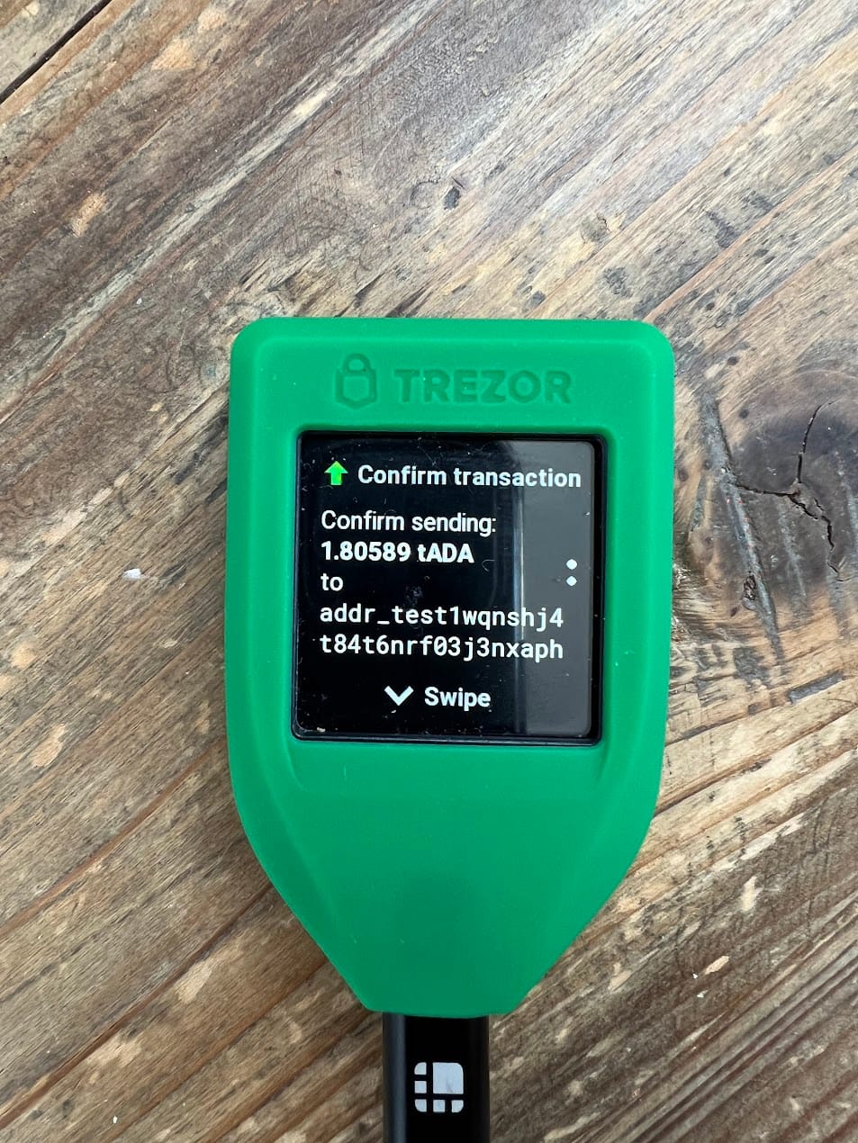 Trezor Model T hardware wallet close-up