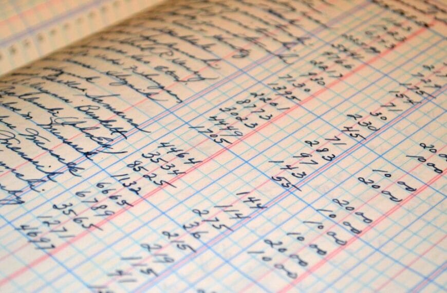 Handwritten ledger used to represent an auditable editorial archive
