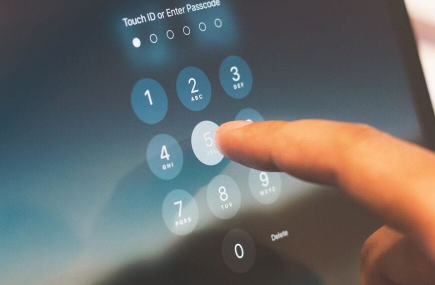 Finger verifying information on a smartphone security screen